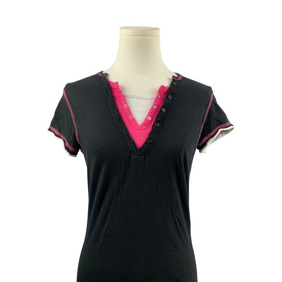 Anxiety Black & Pink Combo Top Large Y2K Style - Picture 4 of 6